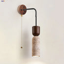 Axyaa Nordic LED Wall Lamp with Pull Chain Switch in Yellow Travertine