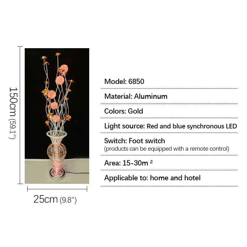 Axyaa Nordic LED Floor Lamp - Aluminum Wire Modern Decorative Standing Light