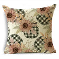 Axyaa Fall Pumpkin Sunflowers Linen Throw Pillowcase - Office, Bedroom Decor