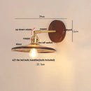 Axyaa Walnut Wood LED Wall Light Fixture Glass Pull Chain Switch