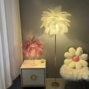 Luxury Ostrich Feather Floor Lamp by Axyaa: Modern LED Lighting for Home Decor