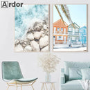 Axyaa Beach Cabin Van Surf Canvas Wall Art Summer Ocean Decor
