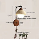 Axyaa Wabi Sabi LED Wall Lamps White Glass Yellow Travertine Stair Light