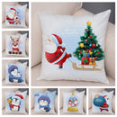 Axyaa Santa Little Penguin Pillowcase 45x45cm Merry Christmas Deer Cushion Cover