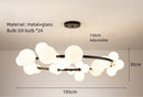 Luxury Glass Ball Ring Chandelier by Axyaa: Adjustable Suspension Lamp with G9 Bulb
