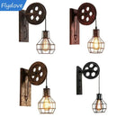 Axyaa Retro LED Wall Lamp with Adjustable Iron Pulley for Home Decor