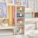 Axyaa Kawaii Plastic Desk Organizer Drawer Transparent Pen Holder for Home School