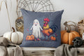 Axyaa Halloween Pillow Cover - Ghosts & Hats, Pumpkins Design for Sofa, Bedroom, Car
