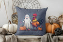 Axyaa Halloween Pillow Cover - Ghosts & Hats, Pumpkins Design for Sofa, Bedroom, Car