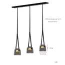 Axyaa Leather Belt Glass Chandelier Pendant Light Luxury LED Lamps Dining Living Room