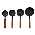 Axyaa Stainless Steel Measuring Cups & Spoons Set with Wooden Handle