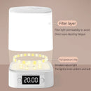 Axyaa Night Lamp Clock LED with Remote Control, USB Rechargeable, 3 Colors, Portable Bedside Lamp