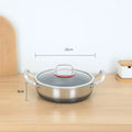 Axyaa Double Ear Stainless Steel Stew Pot with Lid, Non-Stick Pancake Baking Tray