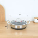 Axyaa Double Ear Stainless Steel Stew Pot with Lid, Non-Stick Pancake Baking Tray