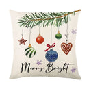 Axyaa Christmas Letter Print Throw Pillow Cover for Festive Home Decor
