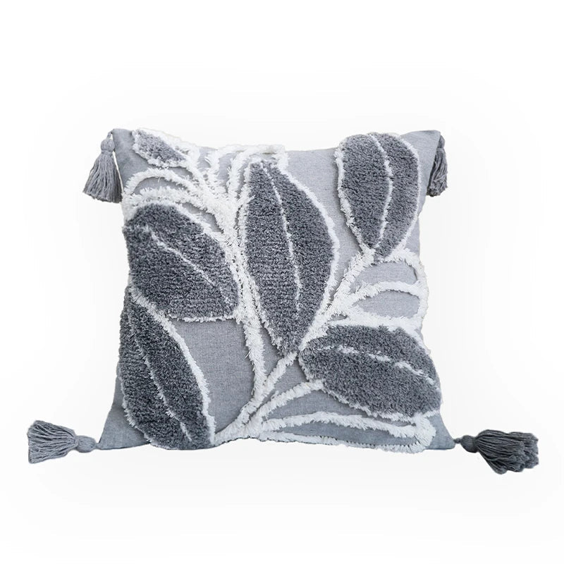 Axyaa Tufted Cushion Cover With Tassel - Mori Style Home Decor Pillowcase