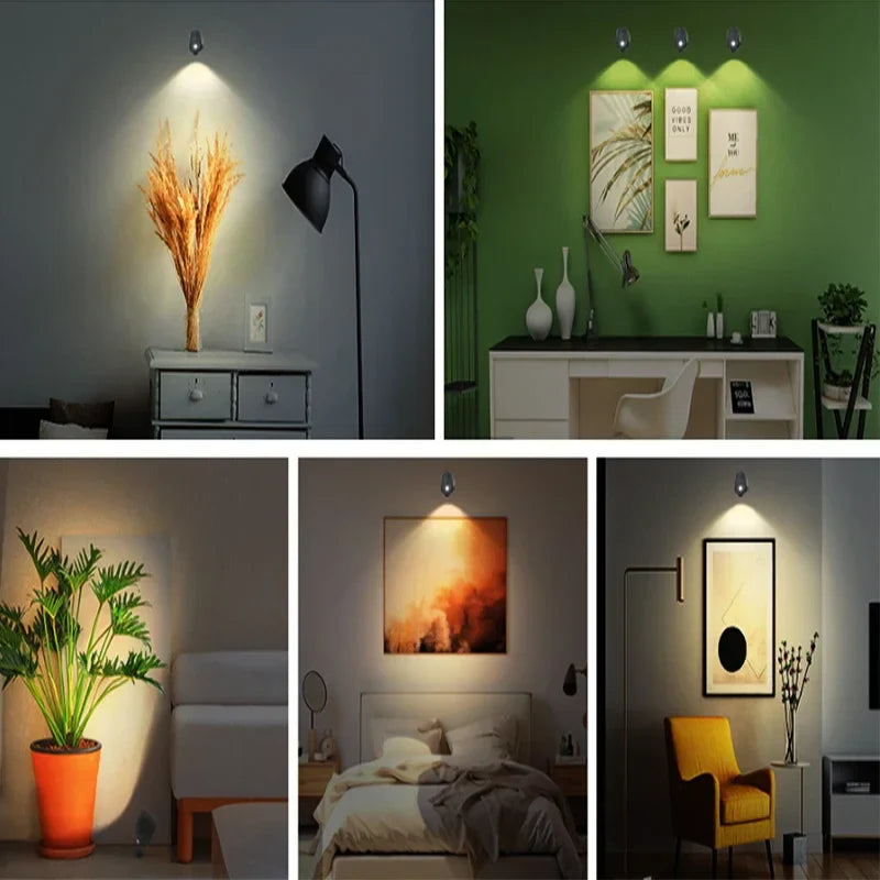 Axyaa Touch Control LED Wall Lamp: 360 Rotatable, USB Rechargeable, Wireless Night Light