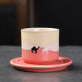 Axyaa Desert Camel Coarse Pottery Coffee Cup and Saucer Set