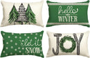 Axyaa Merry Christmas Tree Motto Green Pillowcase 30X50cm