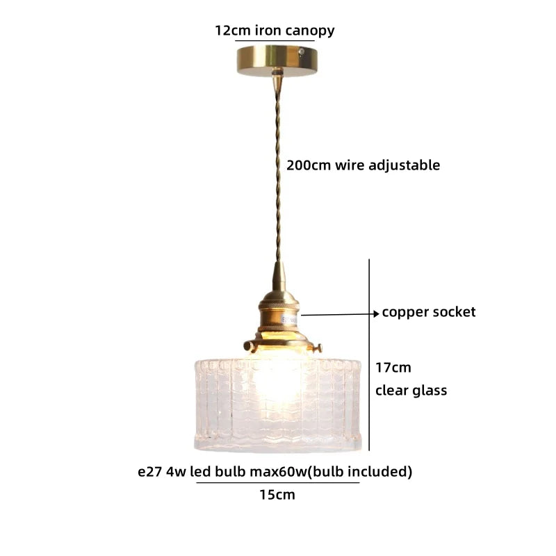 Axyaa Wood Glass LED Pendant Light Headboard Chandelier Black Walnut