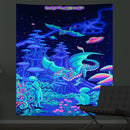 Axyaa Fluorescent Mushroom Luminous Tapestry for Interior Decoration