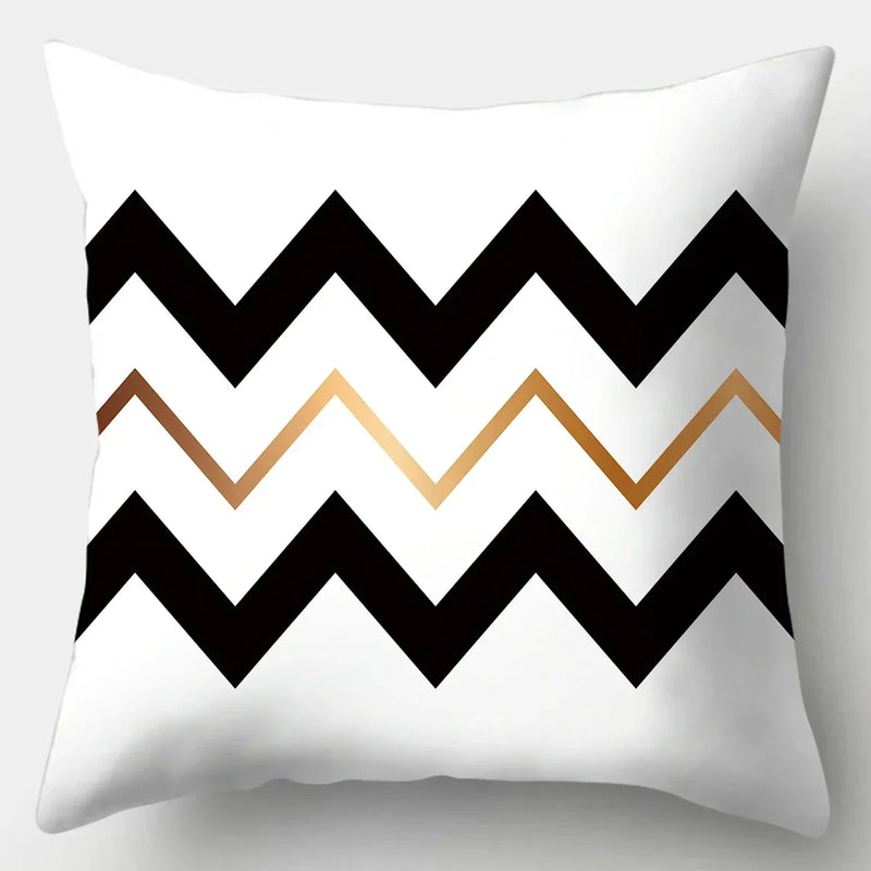Axyaa Black White Modern Cushion Cover 45x45cm Polyester Decorative Pillow Case