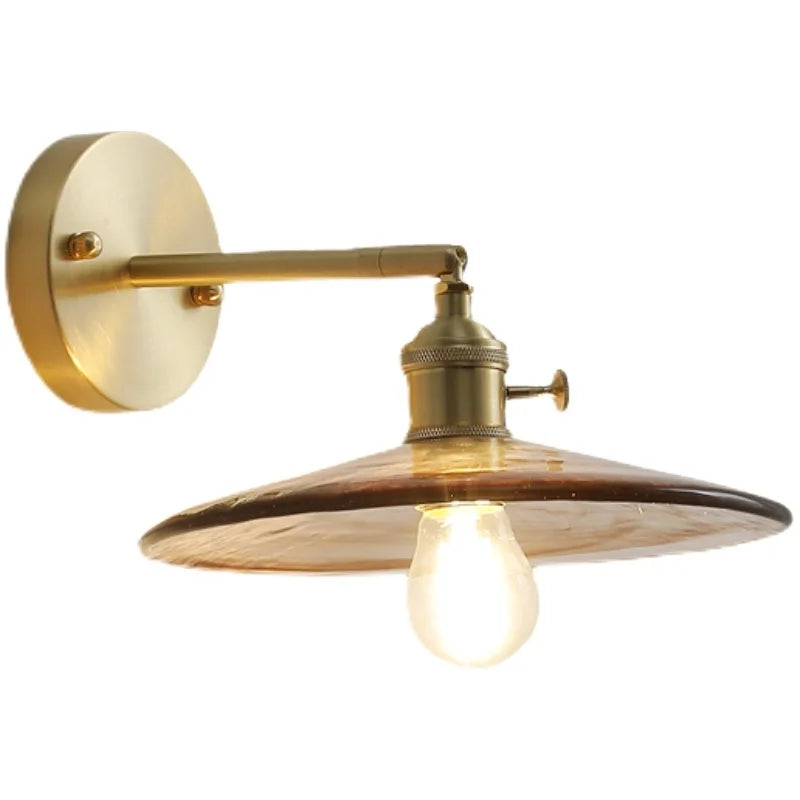 Axyaa Nordic Glass Copper Wall Sconce LED Light Fixture for Home Decor