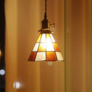 Axyaa Vintage Glass LED Pendant Light Retro Brass Hanging Lamp