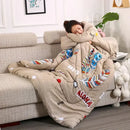 Axyaa Cozy Sleeved Quilted Pillow Blanket: Fashionable & Comfortable Dual-Purpose Bedding