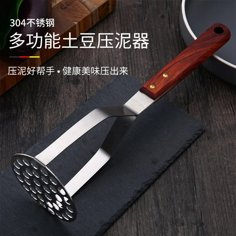 Axyaa Stainless Steel Potato Masher Kitchen Tool Veggies Fruit Crusher Pressure Mud Machine