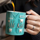 Axyaa Personalized Dentist Coffee Cup with Name & Logo, 11oz Ceramic Water Mug