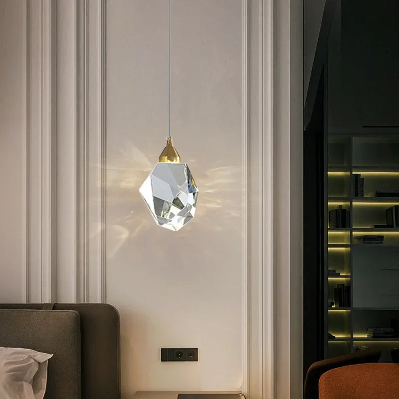 Axyaa Crystal Chandelier: Elegant LED Pendant Light for Home Dining Bedroom Bar