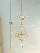 Axyaa Gold Suncatcher Air Plant Holder with Crystal Home Decor