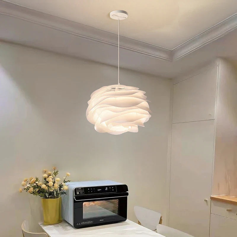 Axayya White Rose Ceiling Chandelier Creative Petal Light Fixtures