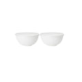 Axyaa White Plastic Bowls with Lid Set for Kitchen, RV, Camping - Pack of 6