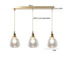 Axyaa Wood LED Pendant Lamp American Vintage Nordic Copper Glass Hanging Light