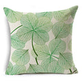 Axyaa Tropical Plants Linen Cushion Cover 45x45cm - Decorative Sofa Bed Pillow Case