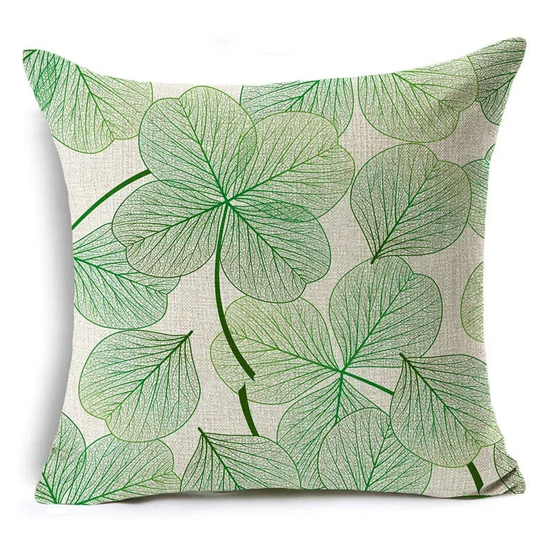 Axyaa Tropical Plants Linen Cushion Cover 45x45cm - Decorative Sofa Bed Pillow Case