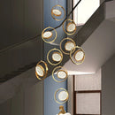 Axyaa Modern LED Loft Chandelier - Designer Villa Hall Lamp