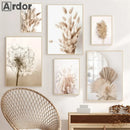 Pampas Grass Canvas Painting Poster by Axyaa - Scandinavian Art for Living Room