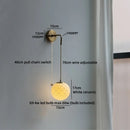 Axyaa Ceramic Vintage LED Wall Light Round Lampshade Design Pull Chain