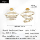 Axyaa Crystal LED Pendant Lights: Dimmable Luxury Chandelier for Home & Living Room