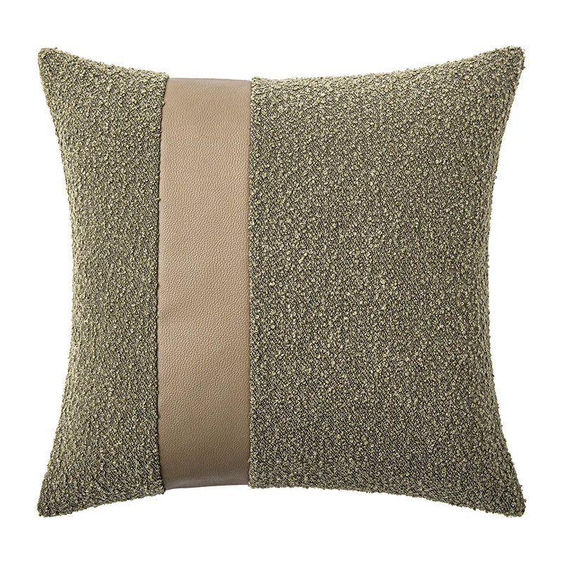 Faux Leather Textured Accent Pillow Cover in 9 Colors by Axyaa