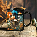 Axyaa Magic Mushroom Forest Ceramic Coffee Mug 11oz Black Tea Cup