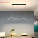 Axyaa Modern LED Line Chandelier Pendant Light for Dining Room and Kitchen