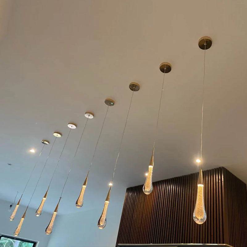 Axyaa Crystal Glass LED Pendant Light for Restaurant, Bar, and Staircase Lamps.