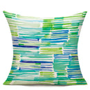Axyaa Geometric Brushstroke Pattern Cushion Covers - Colorful Design for Sofas, Bedrooms, Cars
