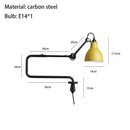 Axyaa Rotatable Wall Lights Black Yellow Chrome Red Bedroom Sconce