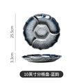 Axyaa Ceramic Sushi Vegetable Fruit Plate, Four Grid Divided Plate