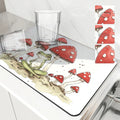 Axyaa Watercolor Frog Mushroom Kitchen Drying Mat